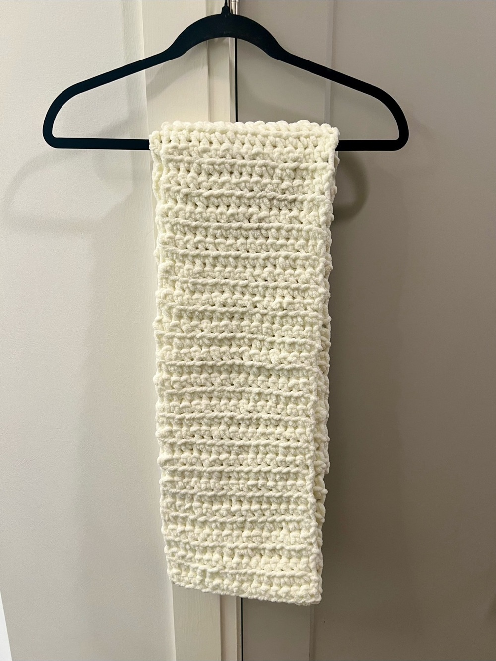 Handknit Cream Chunky Infinity Scarf